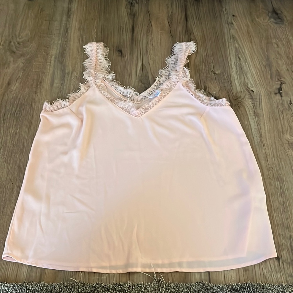 Pink sheer tank top